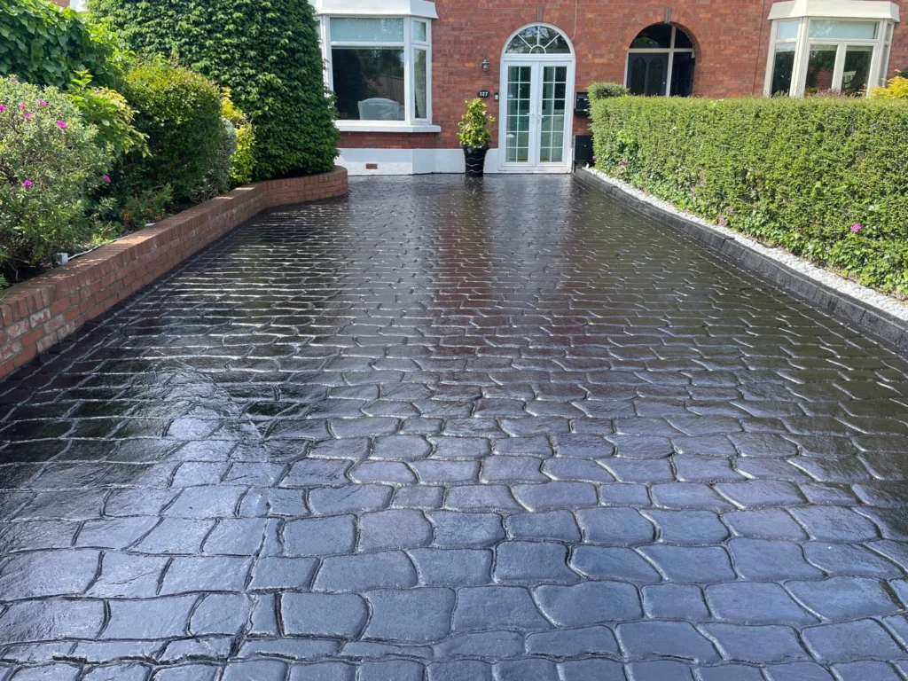 Low maintenance concrete driveway with a textured finish by Concrete Driveways Dublin
