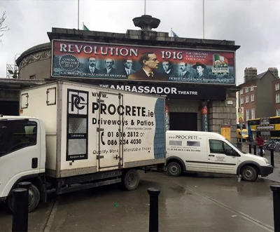 Ambassador Theatre Dublin Commercial Concrete Project by Concrete Driveways Dublin