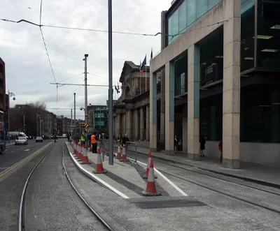 Commercial Imprinted Concrete on the luas green line by Concrete Driveways Dublin